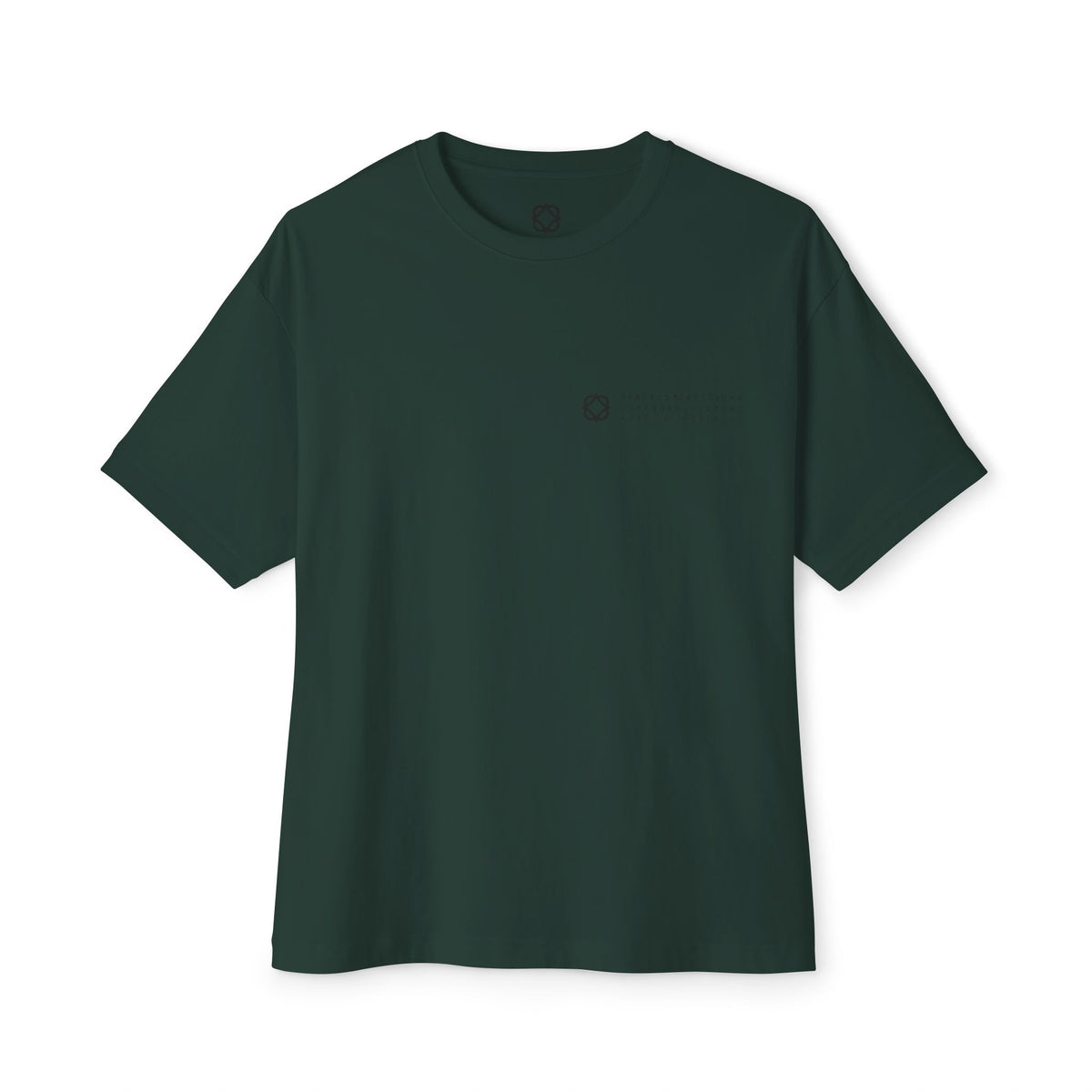 Minimal Logo Boxy Tee — White Oversized Casual T‑Shirt