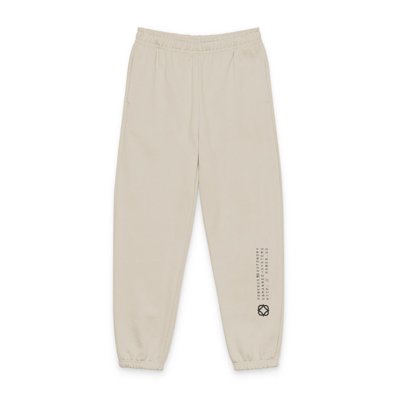 Minimalist Beige Sweatpants with Side Morse Code Design