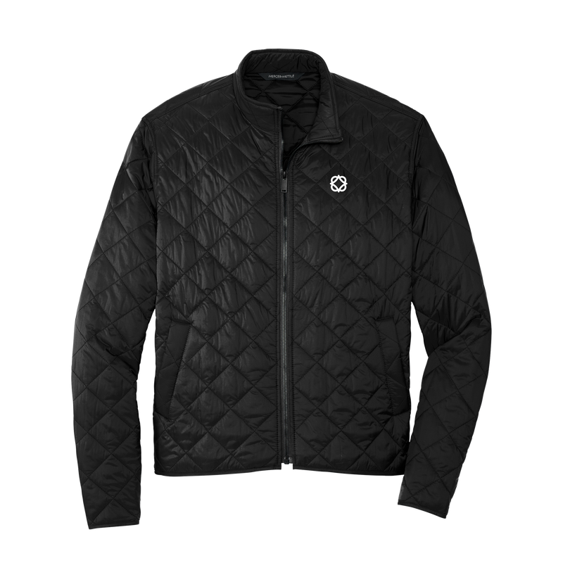 Quilted Full-Zip Jacket — Minimal Embroidered Chest Logo