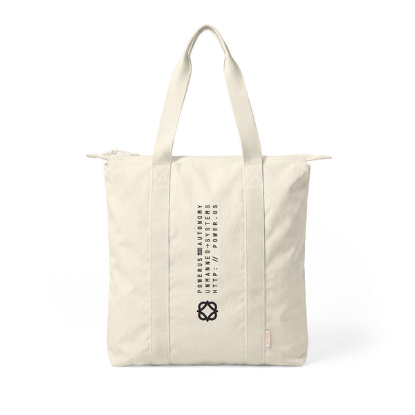 Canvas Tote Bag — Minimal Vertical Logo ‘Nomad Carry-All’ Travel & Everyday Tote
