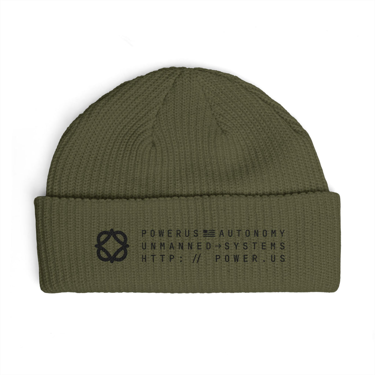 Embroidered Cuff Beanie — Power.US Autonomy Unmanned Systems Logo