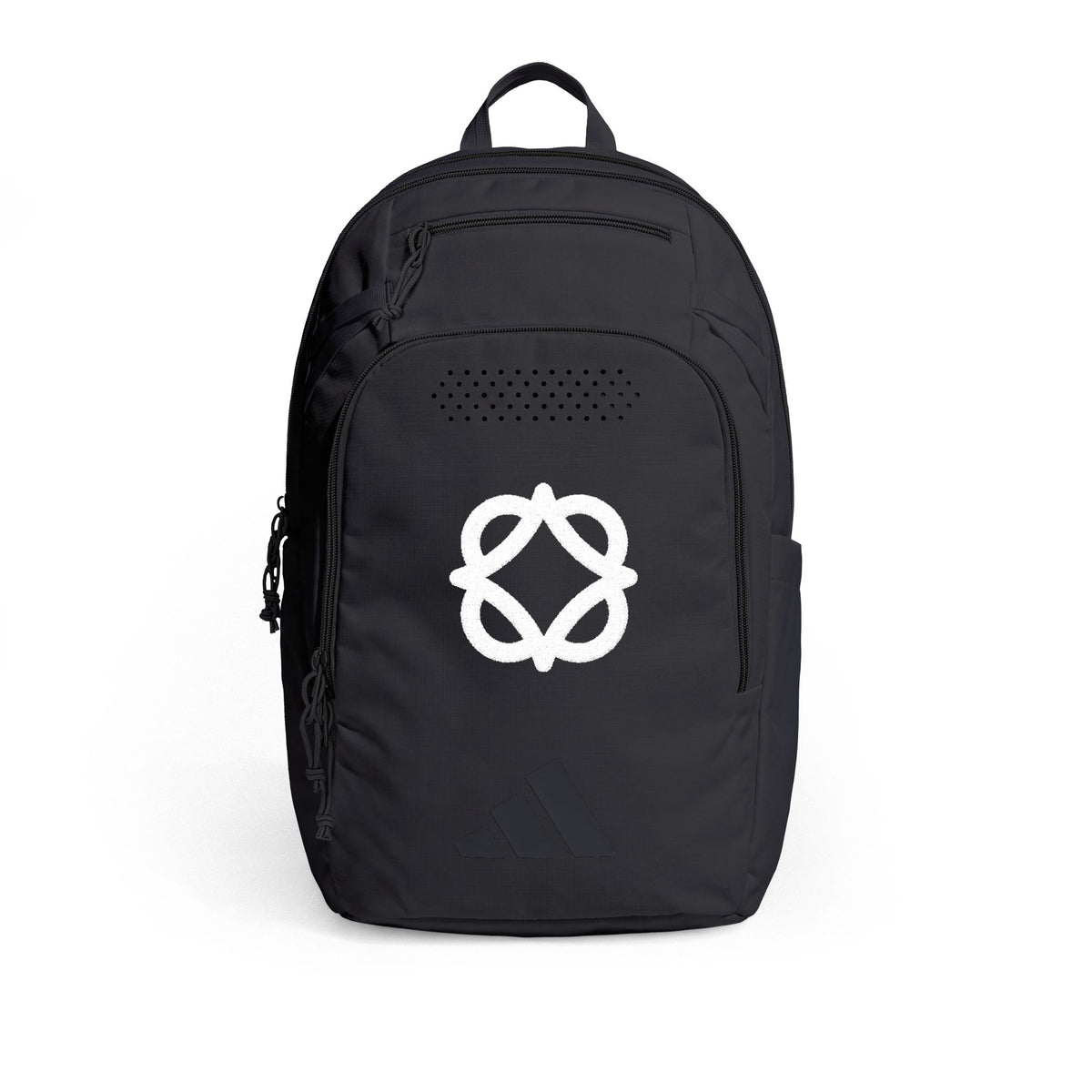 Embroidered Defender 5 Backpack — Minimal White Knot Logo