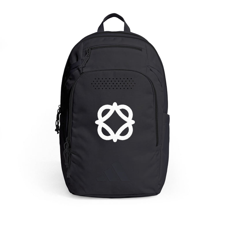 Embroidered Defender 5 Backpack — Minimal White Knot Logo